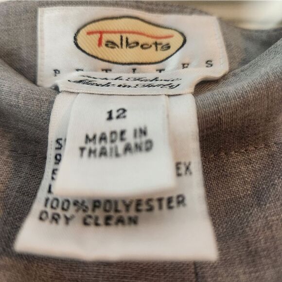 Talbots 12P Light Gray Full Length Lined Pockets 95% Wool Women’s Pants - Picture 5 of 6